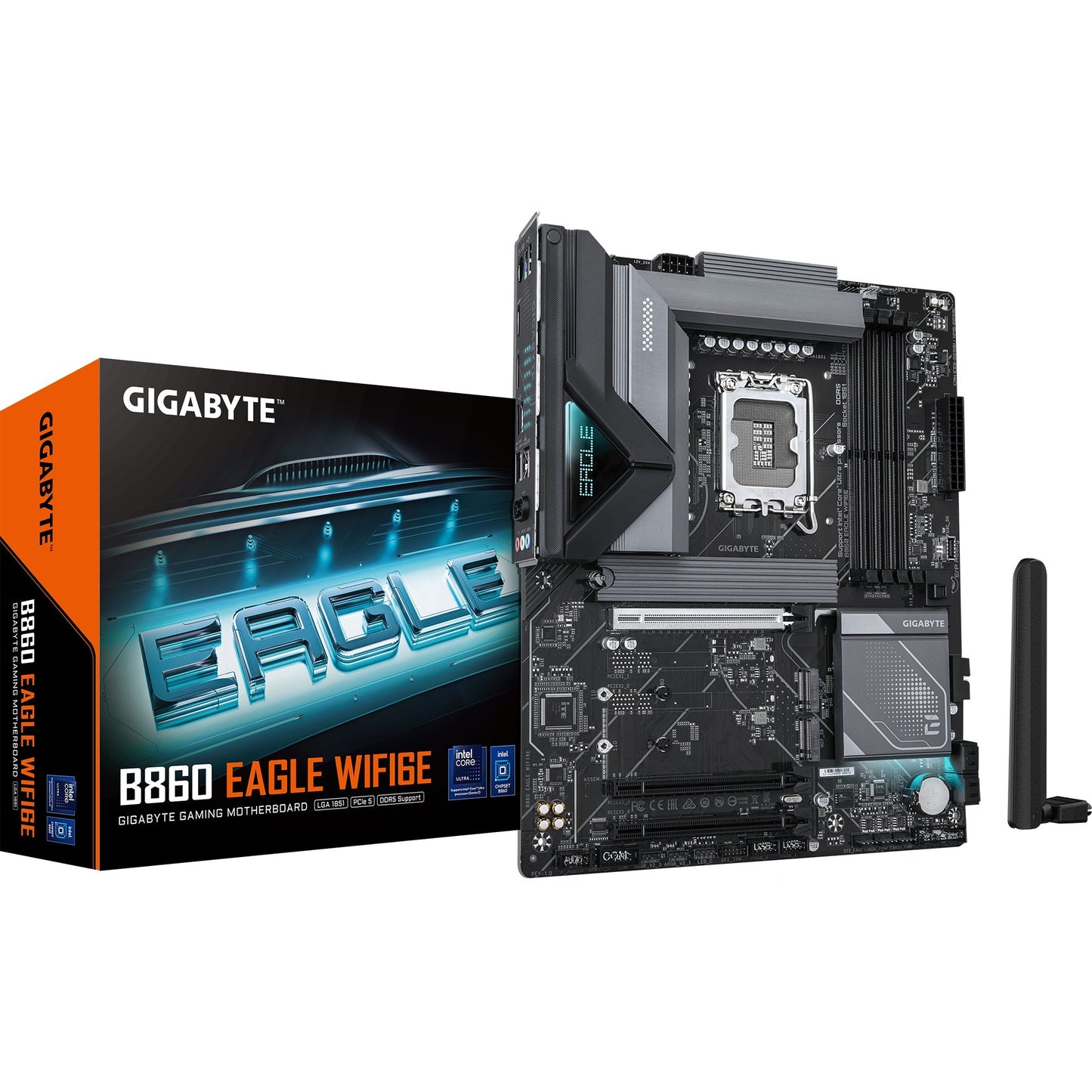 GIGABYTE b860 eagle wifi6e socket 1851 moederbord (raid, 2.5gb-lan, wi-fi 6e, bt, sound, atx)