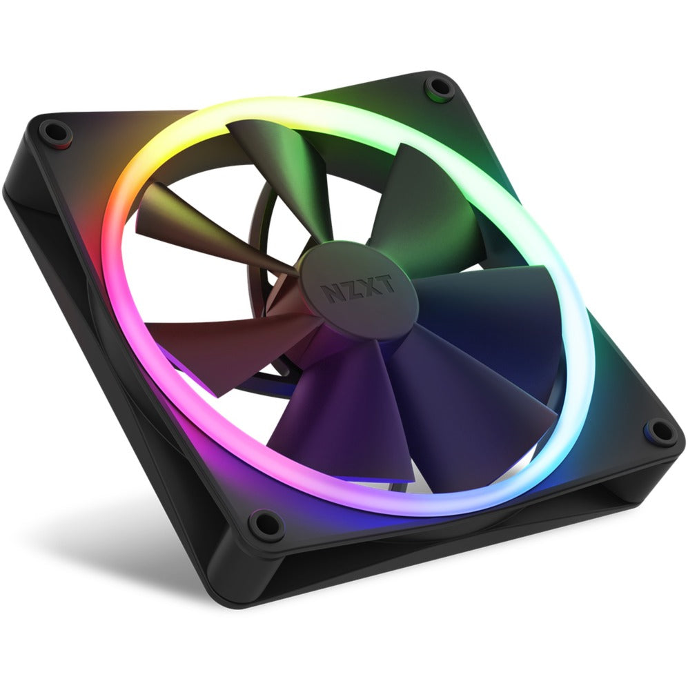 NZXT f140 rgb case fans (zwart, 2 stuks, 140 x 140 x 26 mm, pwm, incl. controller)