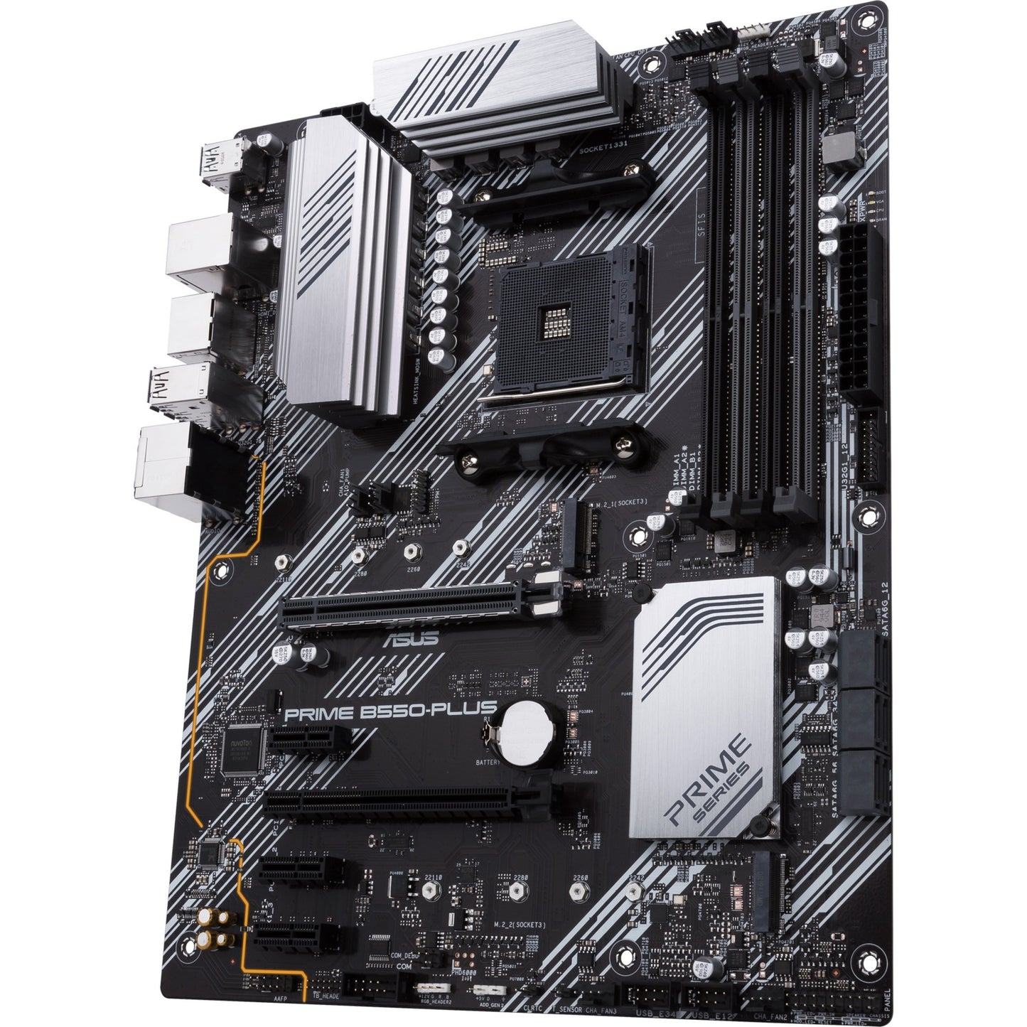 ASUS prime b550-plus socket am4 moederbord (zwart zilver, raid, gb-lan, sound, atx)