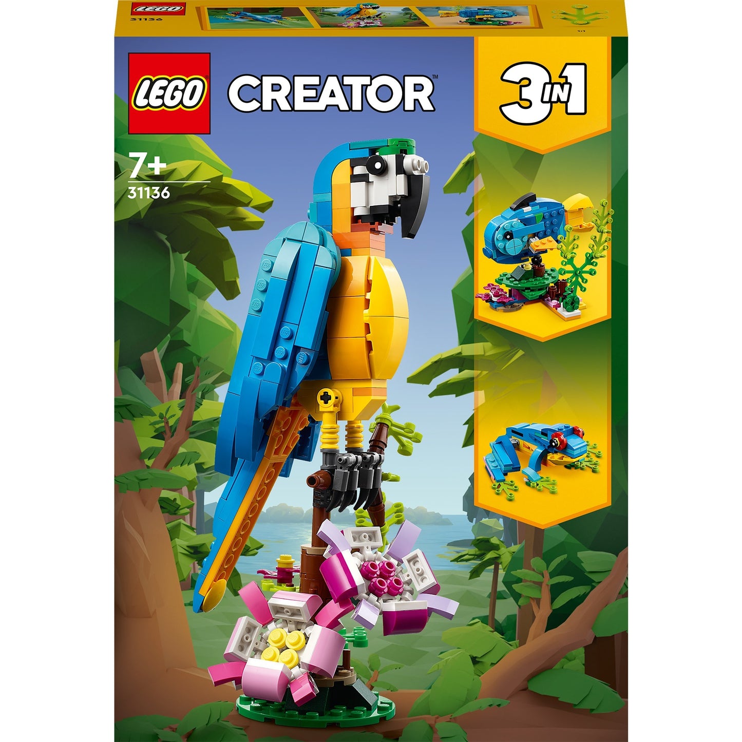 LEGO creator 3-in-1 - exotische papegaai constructiespeelgoed (31136)