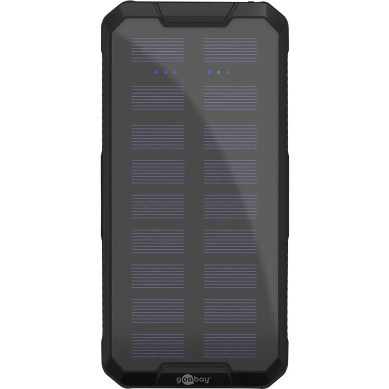 Goobay outdoor solar power bank 20,000 mah with power delivery powerbank (zwart)