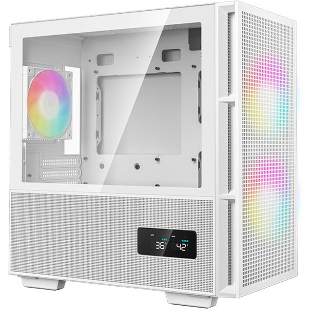 DeepCool ch360 digital mini tower behuizing (wit | 1x usb-a | 1x usb-c | rgb | tempered glass)