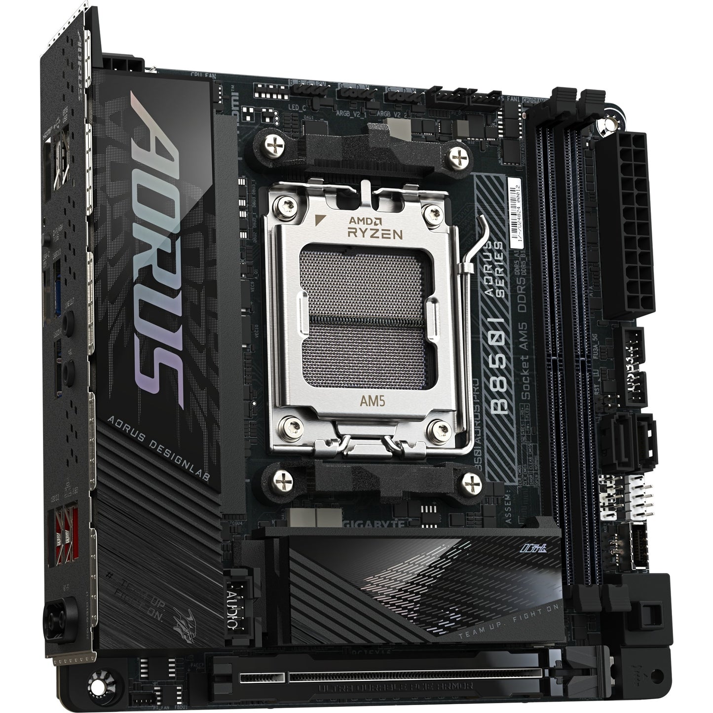 GIGABYTE b850i aorus pro socket am5 moederbord (zwart, raid, 2.5gb-lan, wi-fi 7, bt, sound, mini-itx)