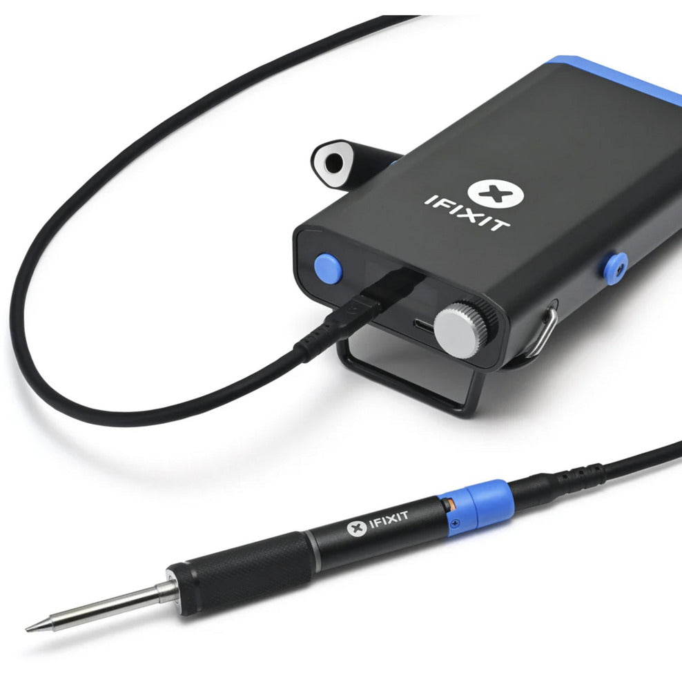 IFixit fixhub power series portable soldeer station soldeerbout (zwart blauw, 100 watt, usb-c, powerstation)