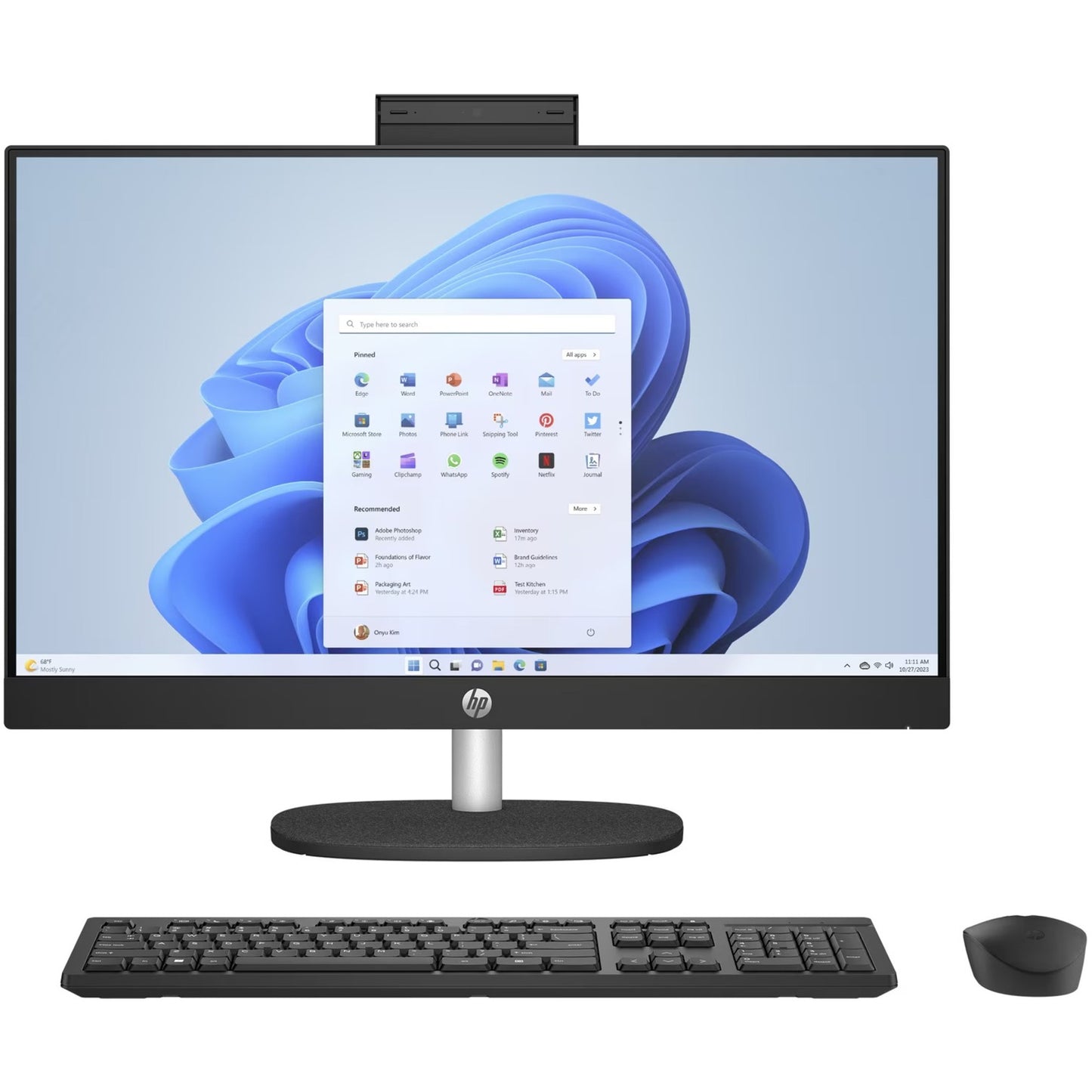 HP 24-cr0050nd all-in-one (895r0ea) all-in-one pc (zwart | r5 7520u | radeon graphics | 8 gb | 512 gb ssd)