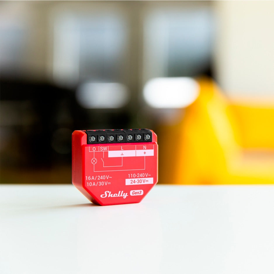 Shelly 1pm gen3 relais (rood, wifi, bluetooth)