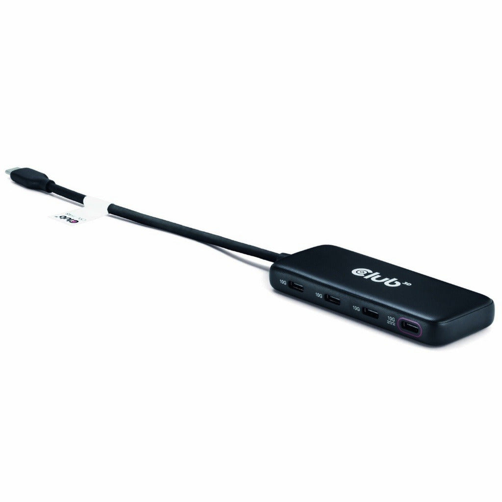 Club 3D usb-c 4-poorts 10g-datahub met pd3.0 usb-hub (zwart)