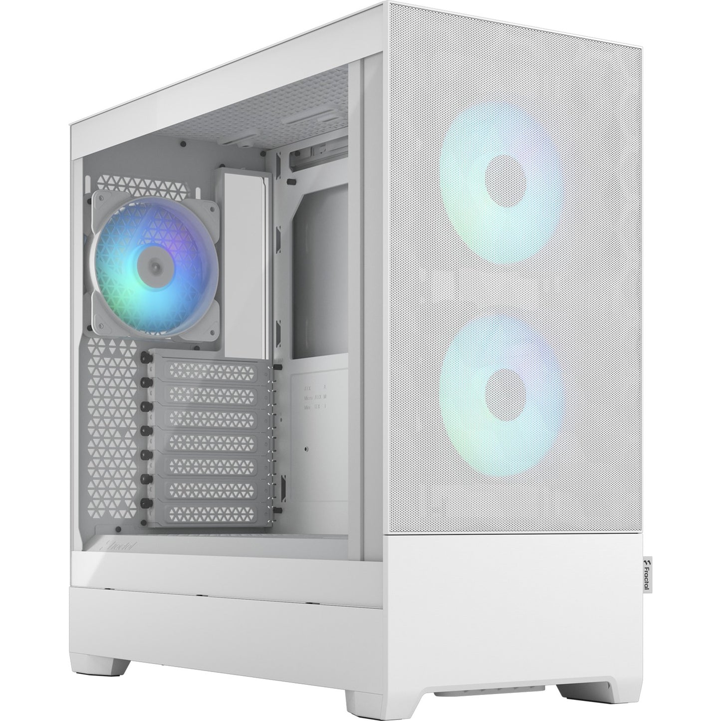 Fractal Design pop air rgb midi tower behuizing (wit | 2x usb-a | rgb | tempered glass)
