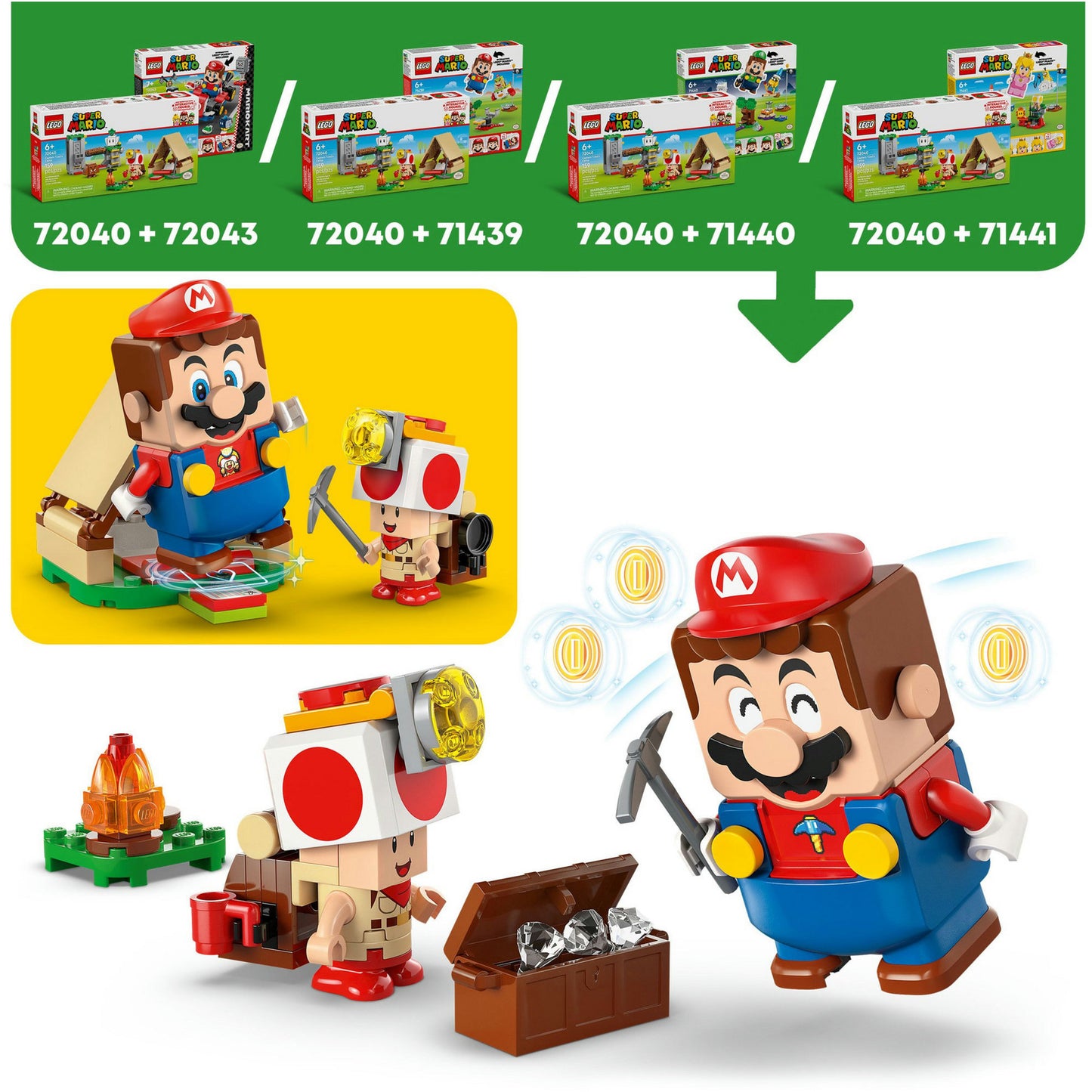 LEGO super mario 72040 toad-baas kampeerplaats