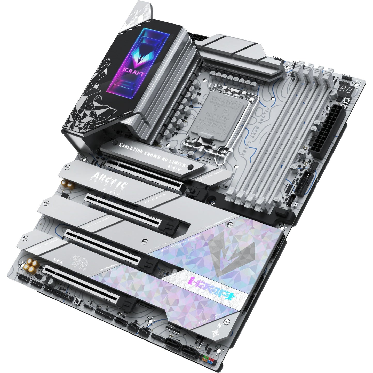 MAXSUN ms-icraft z890 arctic socket 1851 moederbord (wit, raid, 2.5 gb-lan, wlan, bt, sound, atx)