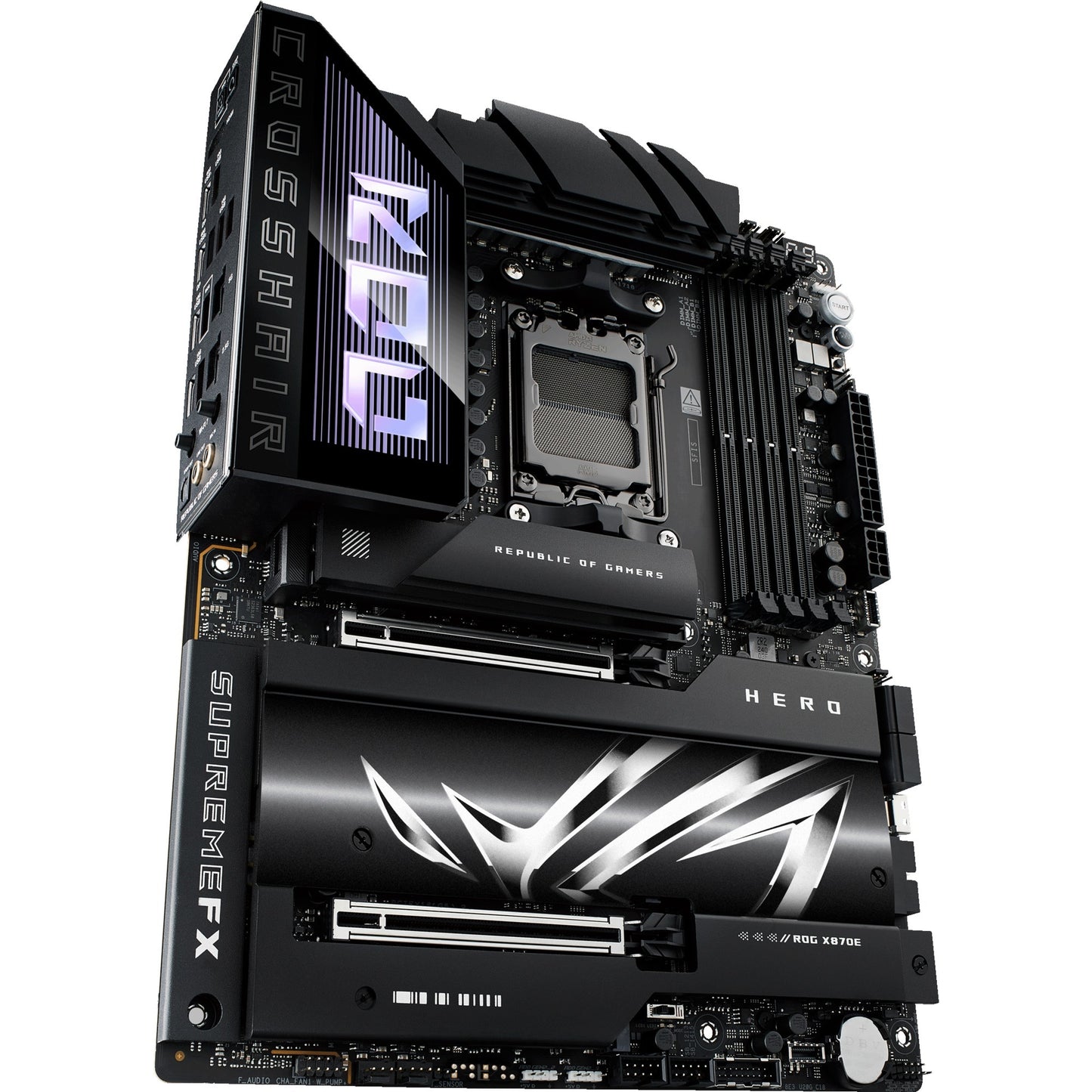 ASUS rog crosshair x870e hero socket am5 moederbord (raid, 5gb-lan, 2,5gb-lan, wi-fi 7, bt, sound, atx)