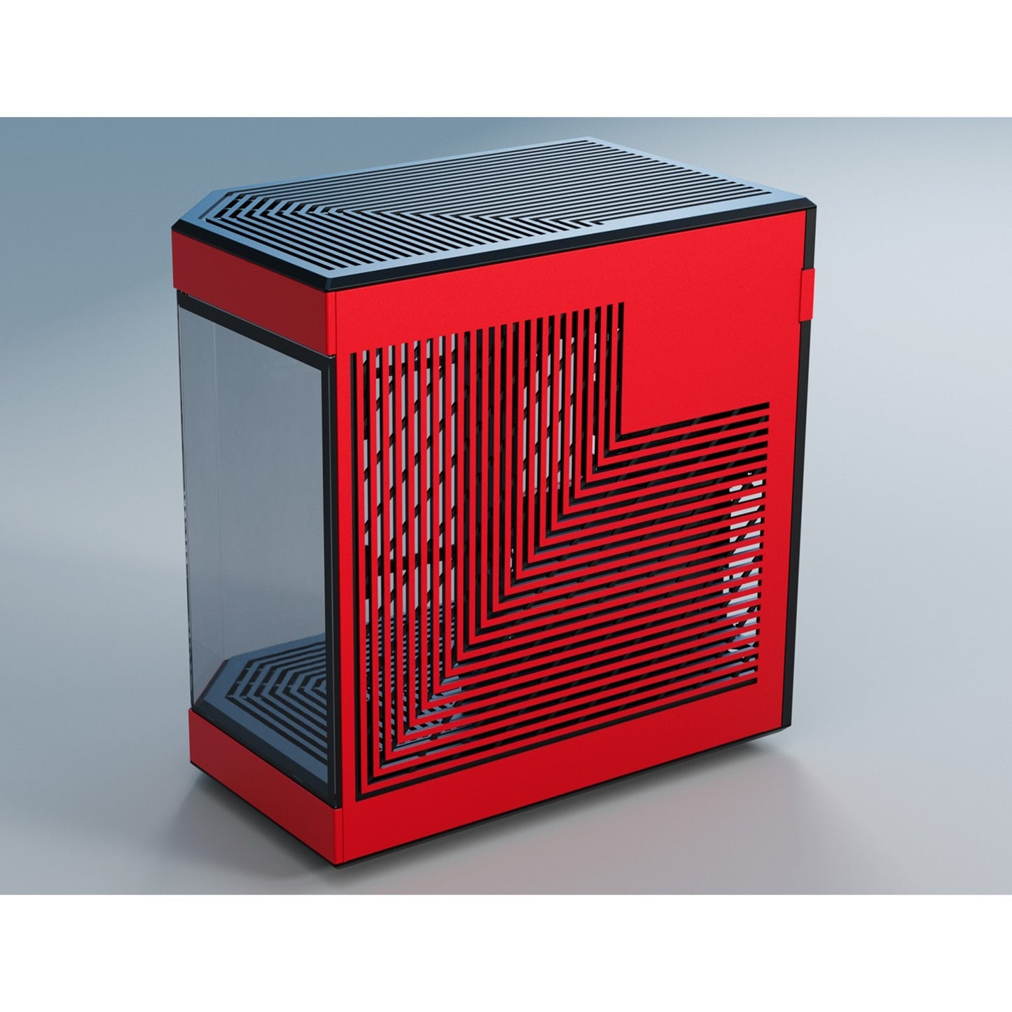 HYTE y60 midi tower behuizing (rood zwart | 3x usb-a | tempered glass)