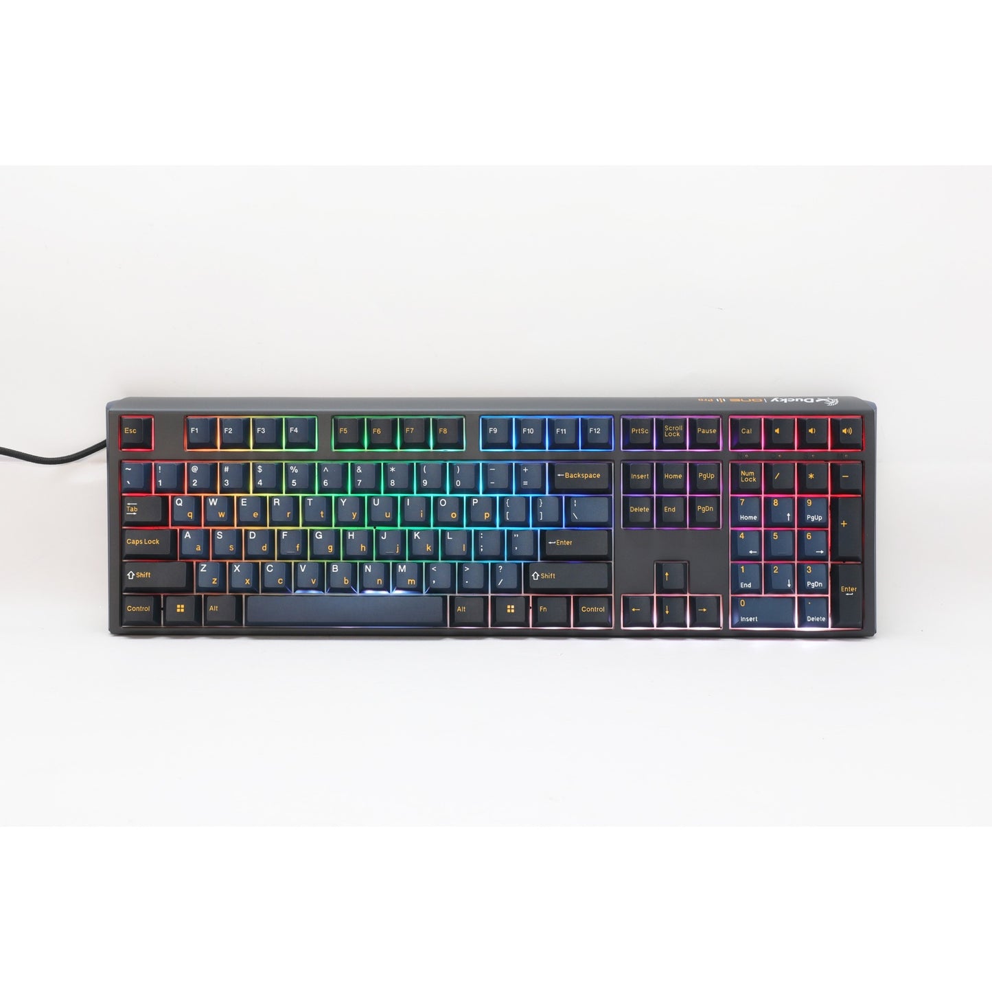 Ducky one 3 pro rgb mechanisch gaming toetsenbord (zwart, us lay-out (qwerty), cherry mx2a brown, 100%, rgb led, double-shot pbt, quack mechanics, hot swap)
