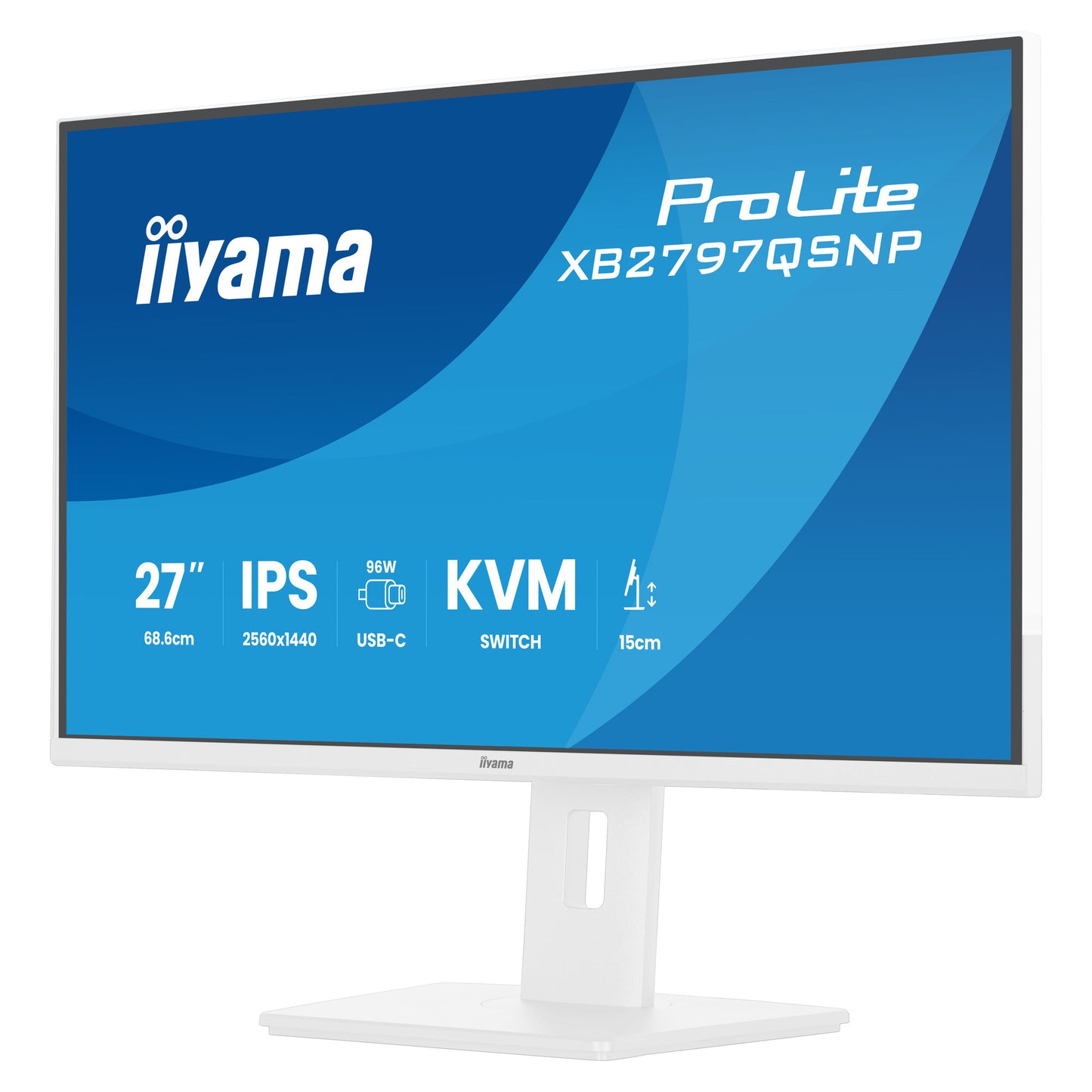 Iiyama prolite xb2797qsnp-w1 27 monitor (wit, hdmi, displayport, usb-c, lan, audio)