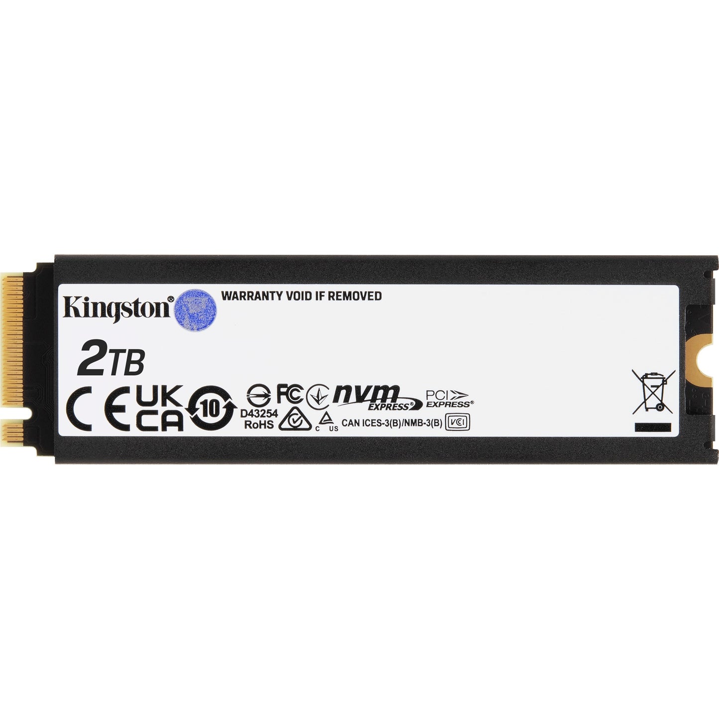 Kingston FURY renegade met heatsink 2 tb ssd (zwart, sfyrdk 2000g, pcie 4.0 nvme, m.2 2280)