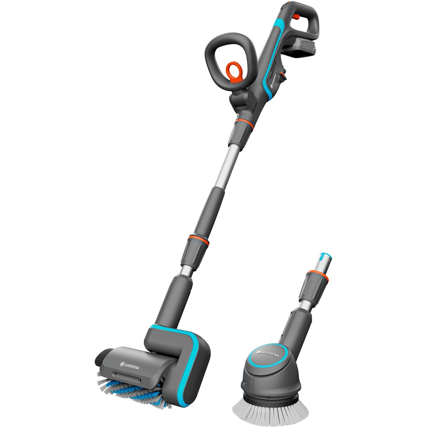 GARDENA accu-multireiniger aquabrush universal 04 18v p4a set vloerreiniger (grijs turquoise, 14842-20)