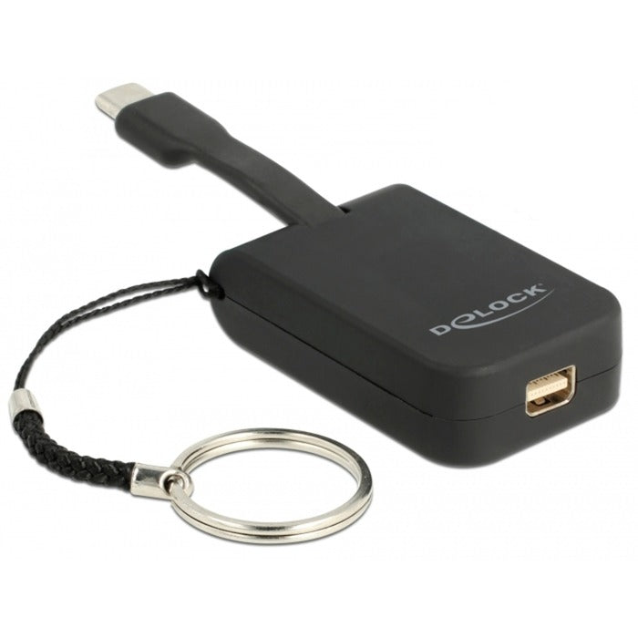 DeLOCK usb-c > mini-displayport adapter sleutelhanger (zwart, 4k 60hz)