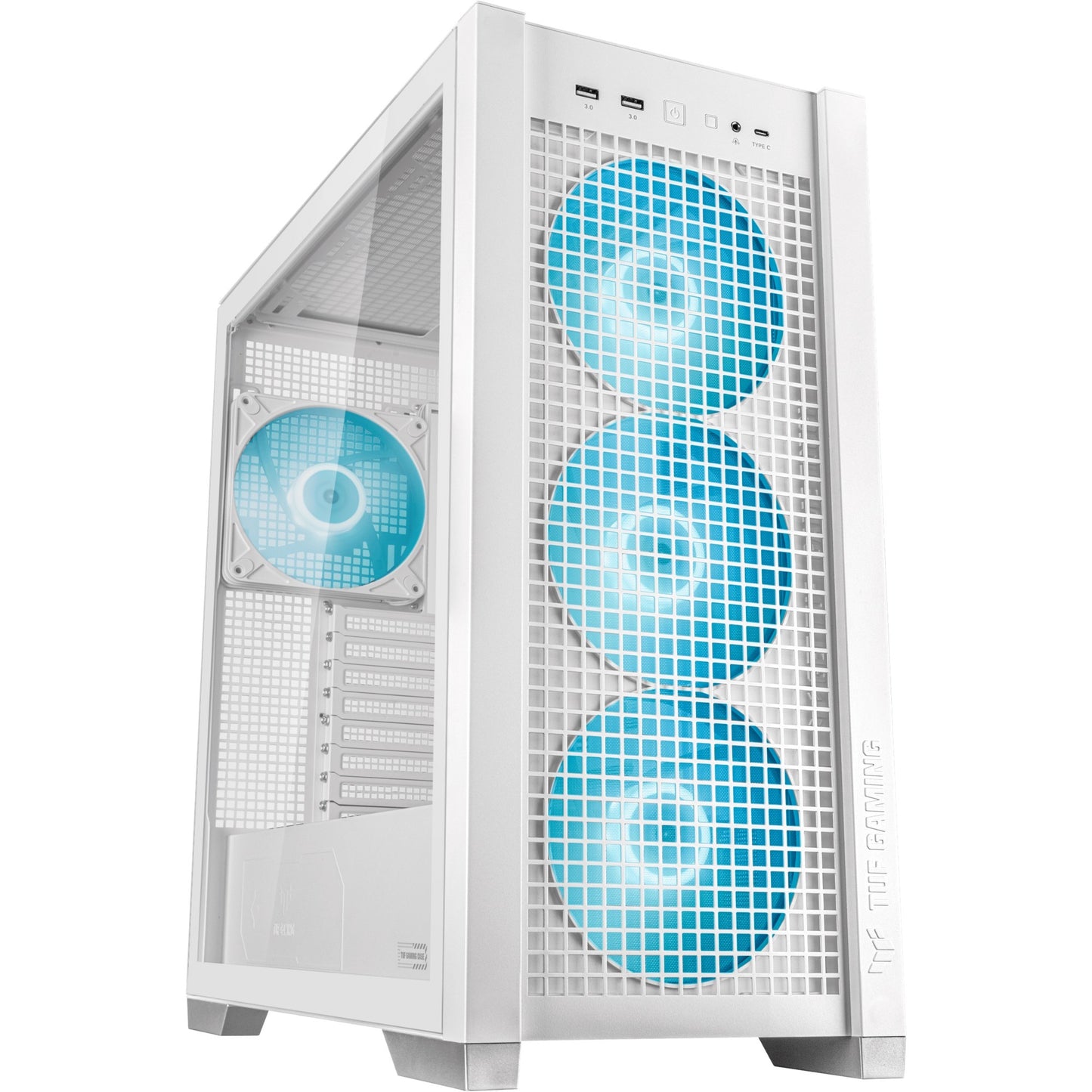 ASUS tuf gaming gt302 argb midi tower behuizing (wit | 2x usb-a | 1x usb-c | rgb | tempered glass)