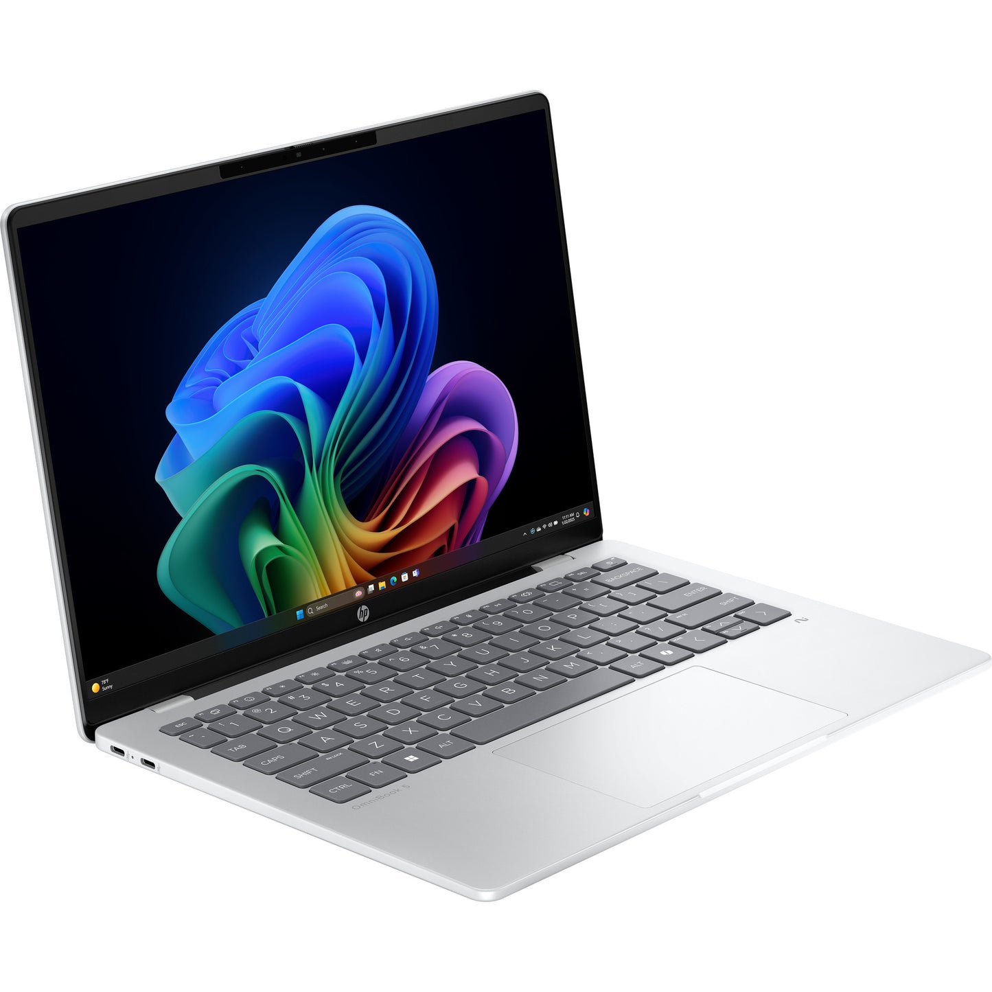 HP omnibook 5 next gen ai 14-he0001nd (c0ef7ea) 14 copilot+ laptop (zilver | snapdragon x x1-26-100 | qualcomm adreno | 16 gb | 512 gb ssd)