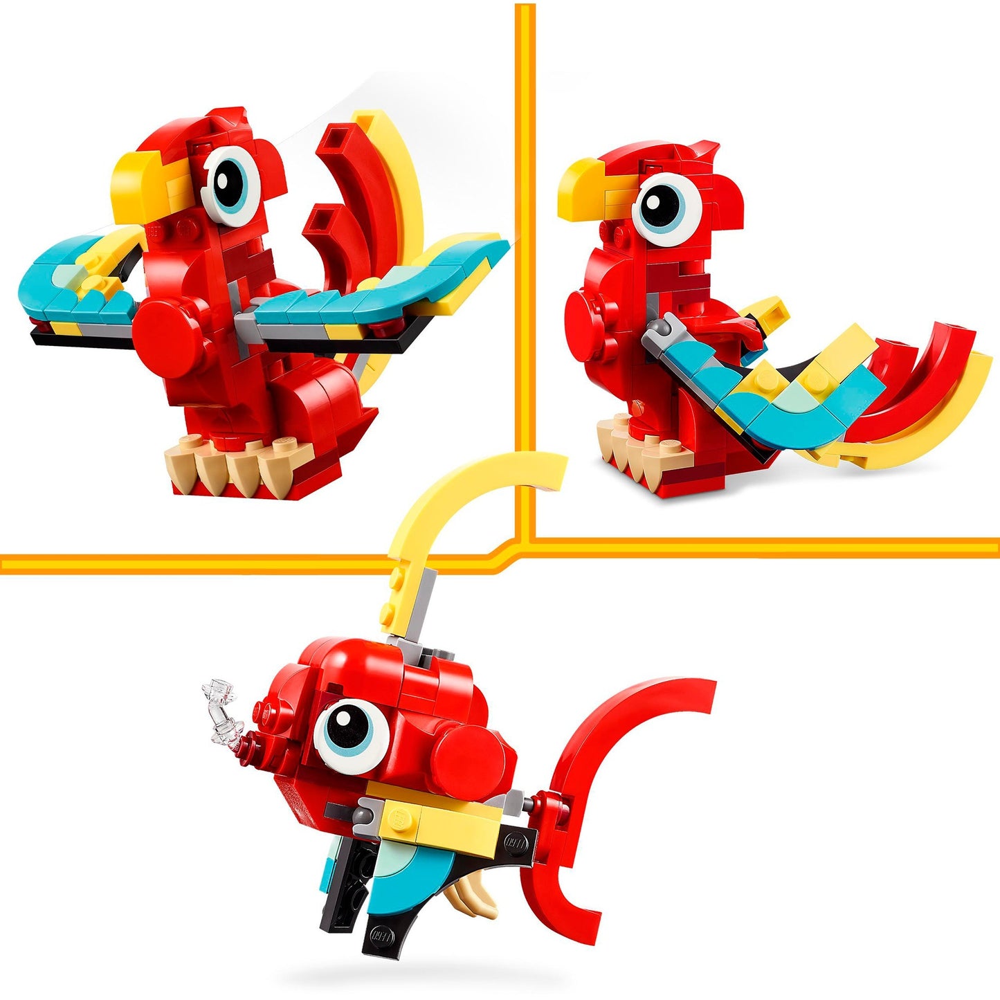 LEGO creator 3-in-1 - rode draak constructiespeelgoed (31145)