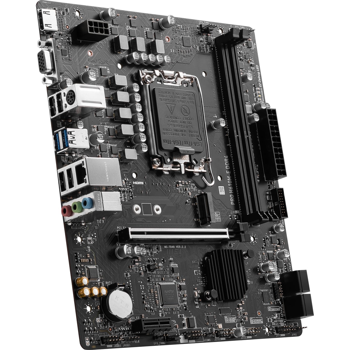 MSI pro h610m-e ddr4 socket 1700 moederbord (zwart, gb-lan, sound, µatx)