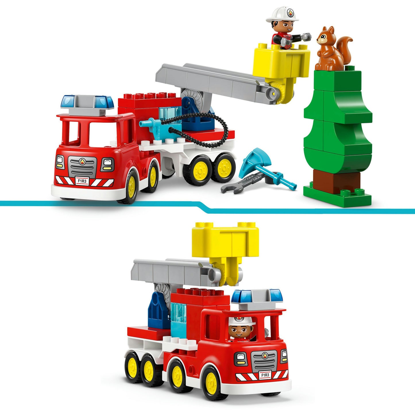 LEGO duplo 10473 brandweertruck met slang en brandweerman