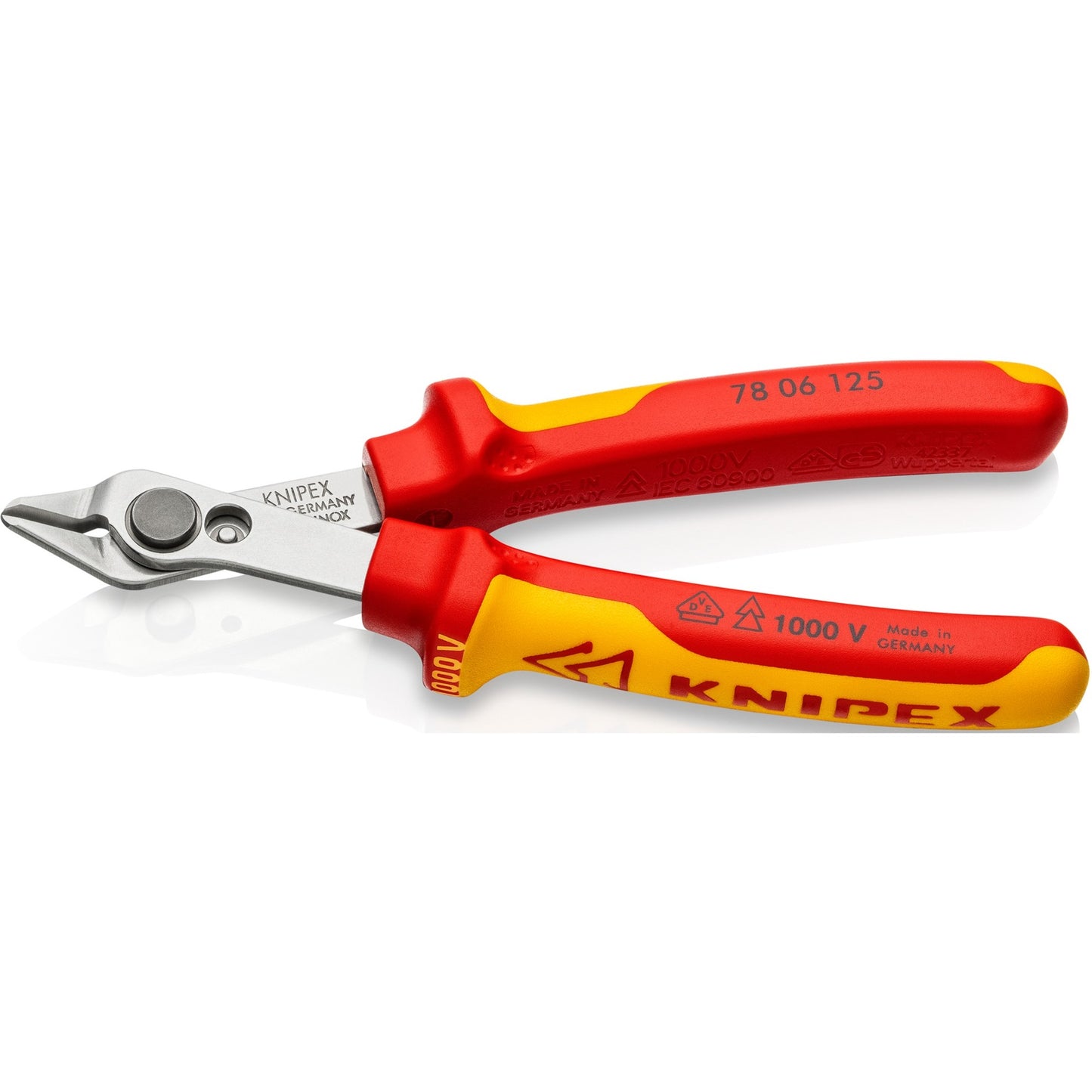 KNIPEX electronic super knips® vde 78 06 125 elektronica-tang (rood geel)