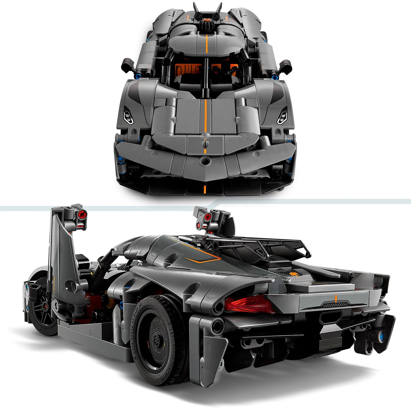 LEGO technic 42173 koenigsegg jesko absolut grijze hypercar