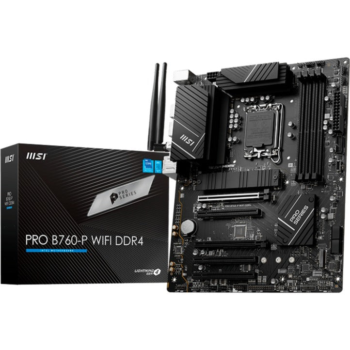 MSI pro b760-p wifi ddr4 socket 1700 moederbord (raid, 2.5 gb-lan, wifi, bt, sound, atx)