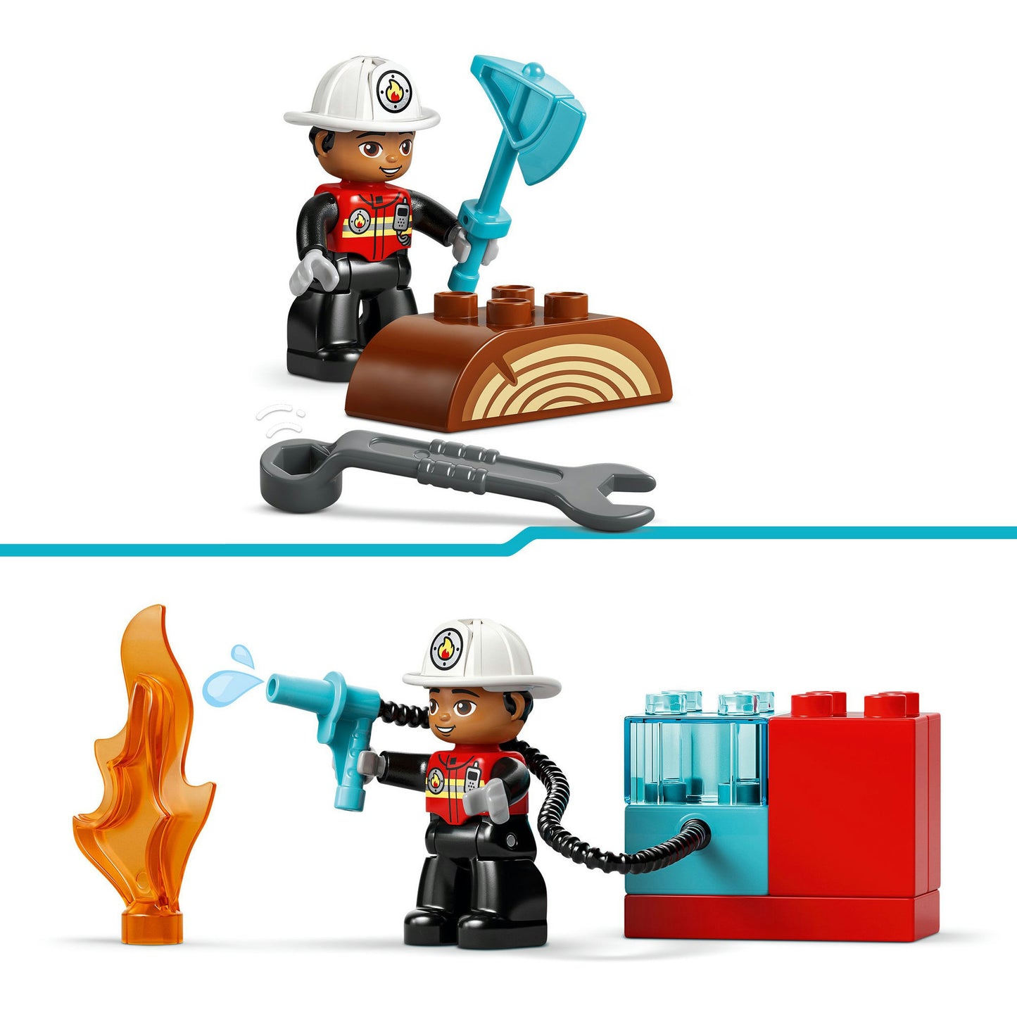 LEGO duplo 10473 brandweertruck met slang en brandweerman
