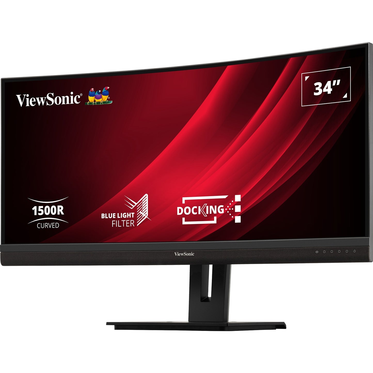 ViewSonic uwqhd curved docking monitor vg3456c 34 ultrawide (zwart (mat), 2x hdmi, 1x displayport, usb-a, usb-b, usb-c, lan, audio)