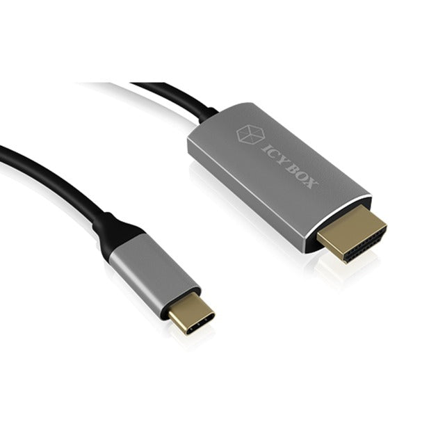 ICY BOX ib-cb020-c - usb-c (male) > hdmi (male) kabel (zwart, 1,8 meter)