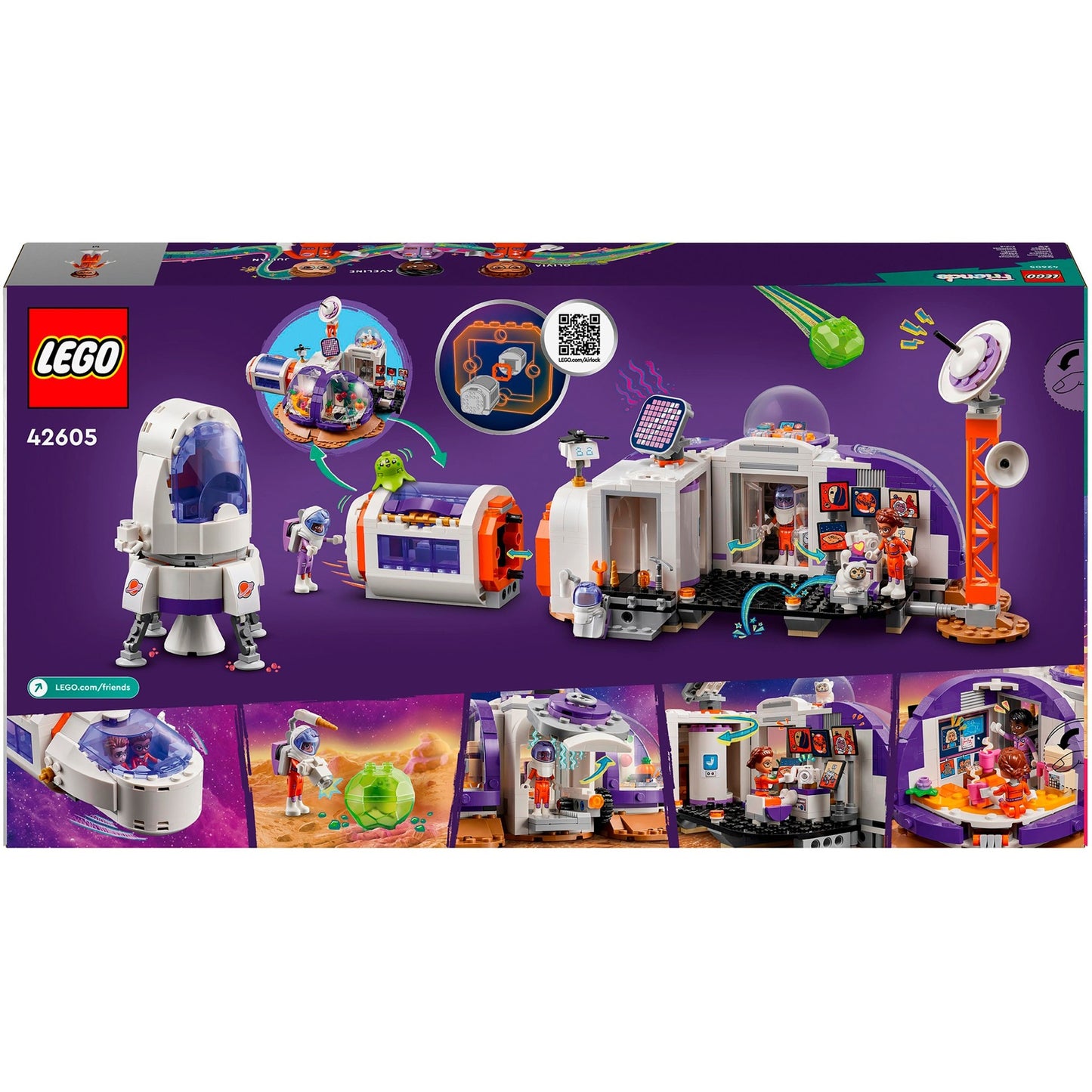 LEGO friends - ruimtebasis op mars en raket constructiespeelgoed (42605)