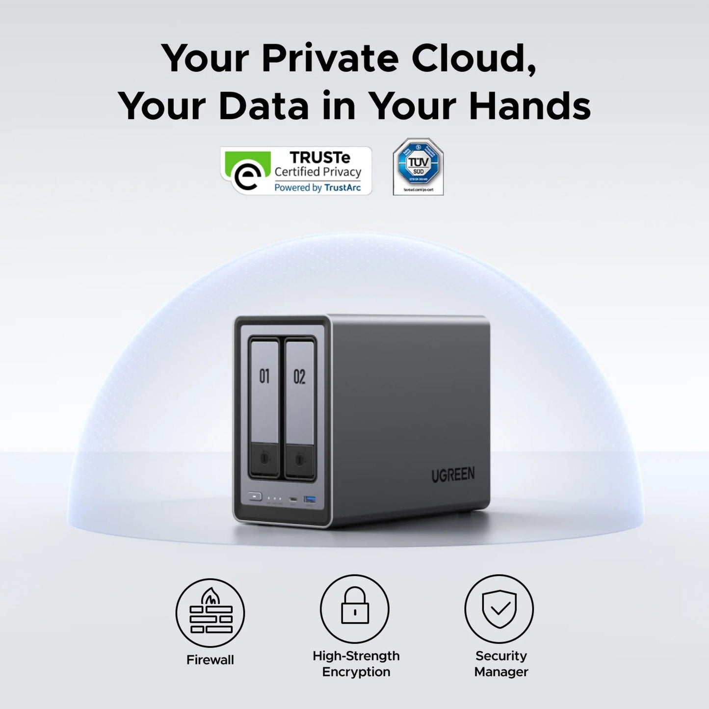UGREEN nasync dxp2800 (grijs, 2,5gbe, hdmi, usb-c)