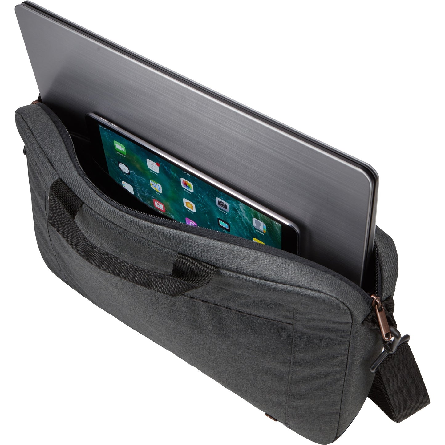 Case Logic era 15.6 laptop attaché eraa-116-obsidian laptoptas (donkergrijs)