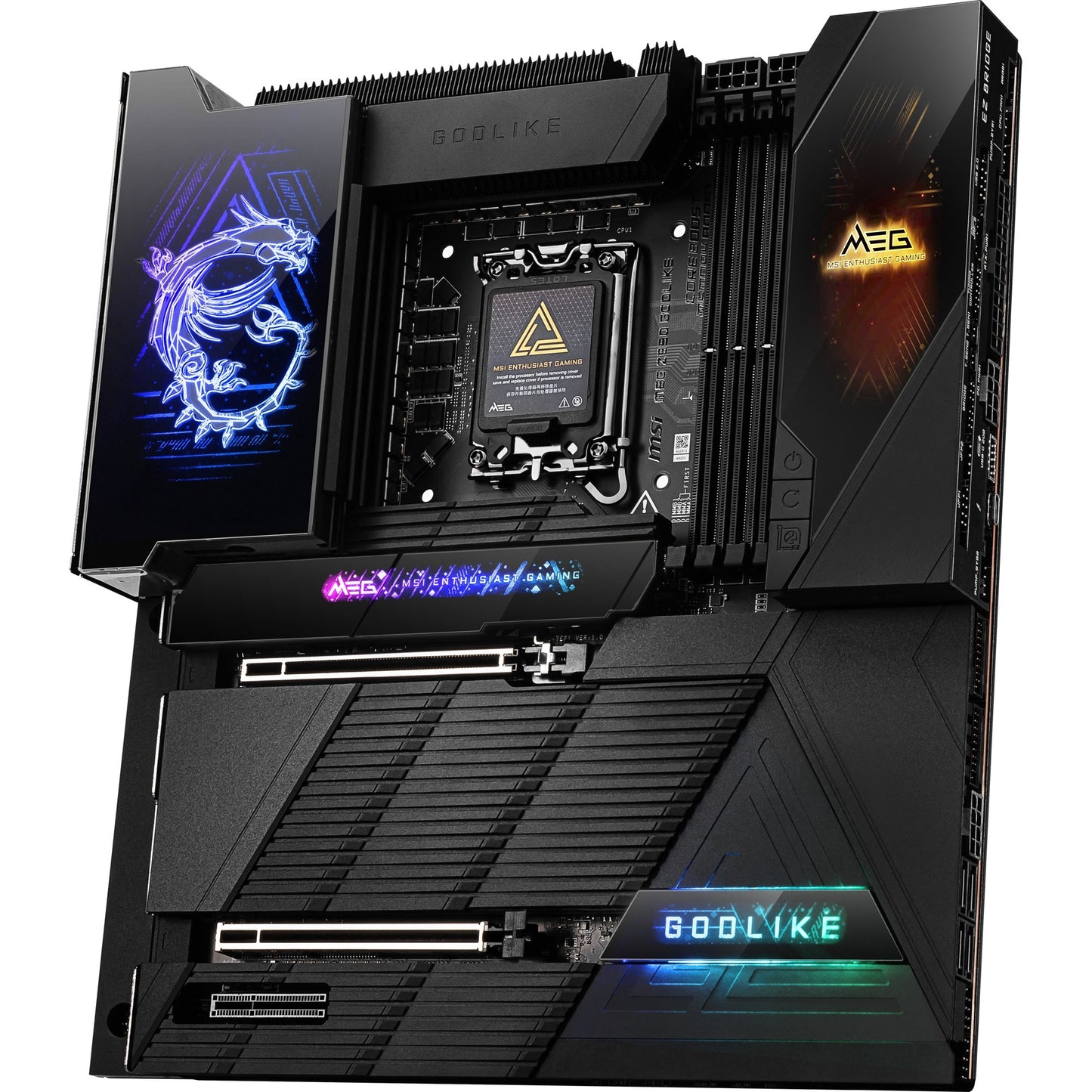 MSI meg z890 godlike socket 1851 moederbord (zwart, raid, 10gb-lan, 5gb-lan, wlan, bt, sound, e-atx)
