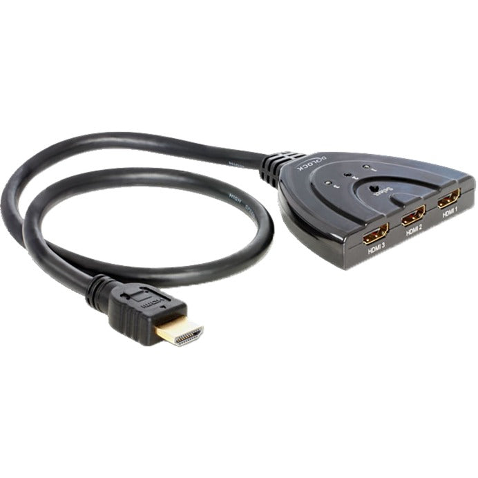 DeLOCK hdmi 3 > 1 switch hdmi switch (zwart, 60 centimeter)