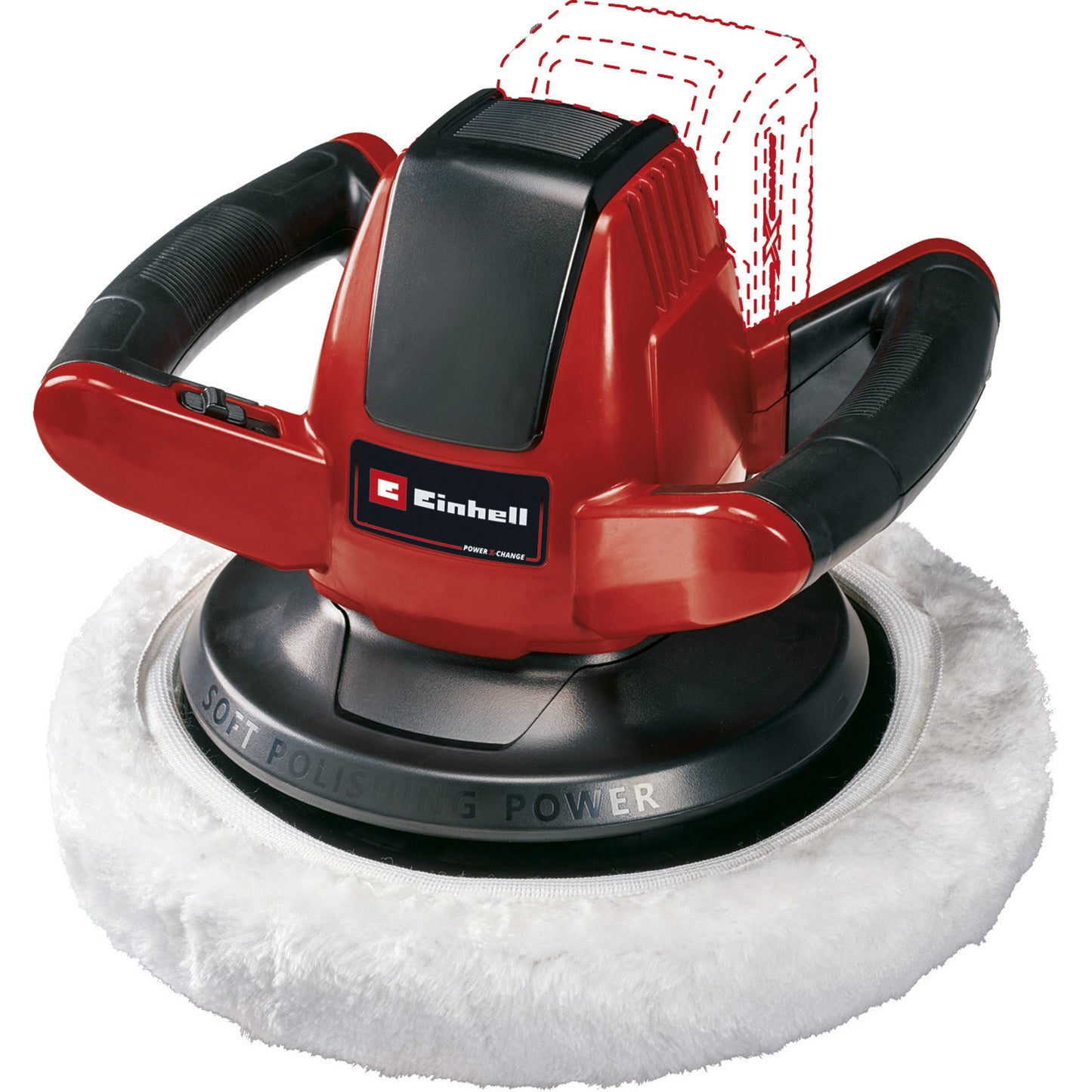 EINHELL accu polijstmachine ce-cb 18 254 li solo (rood zwart, accu en oplader niet inbegrepen)
