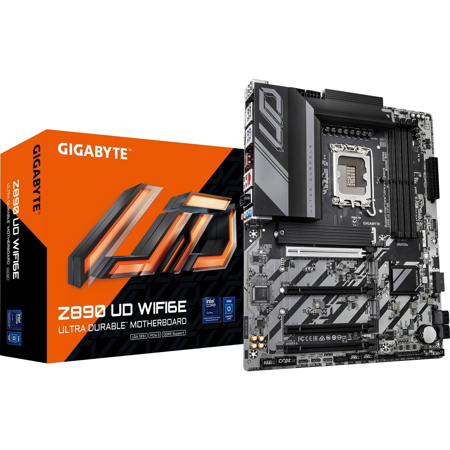 GIGABYTE z890 ud wifi6e socket 1851 moederbord (raid, 2.5gb-lan, wi-fi 6e, bt, sound, atx)