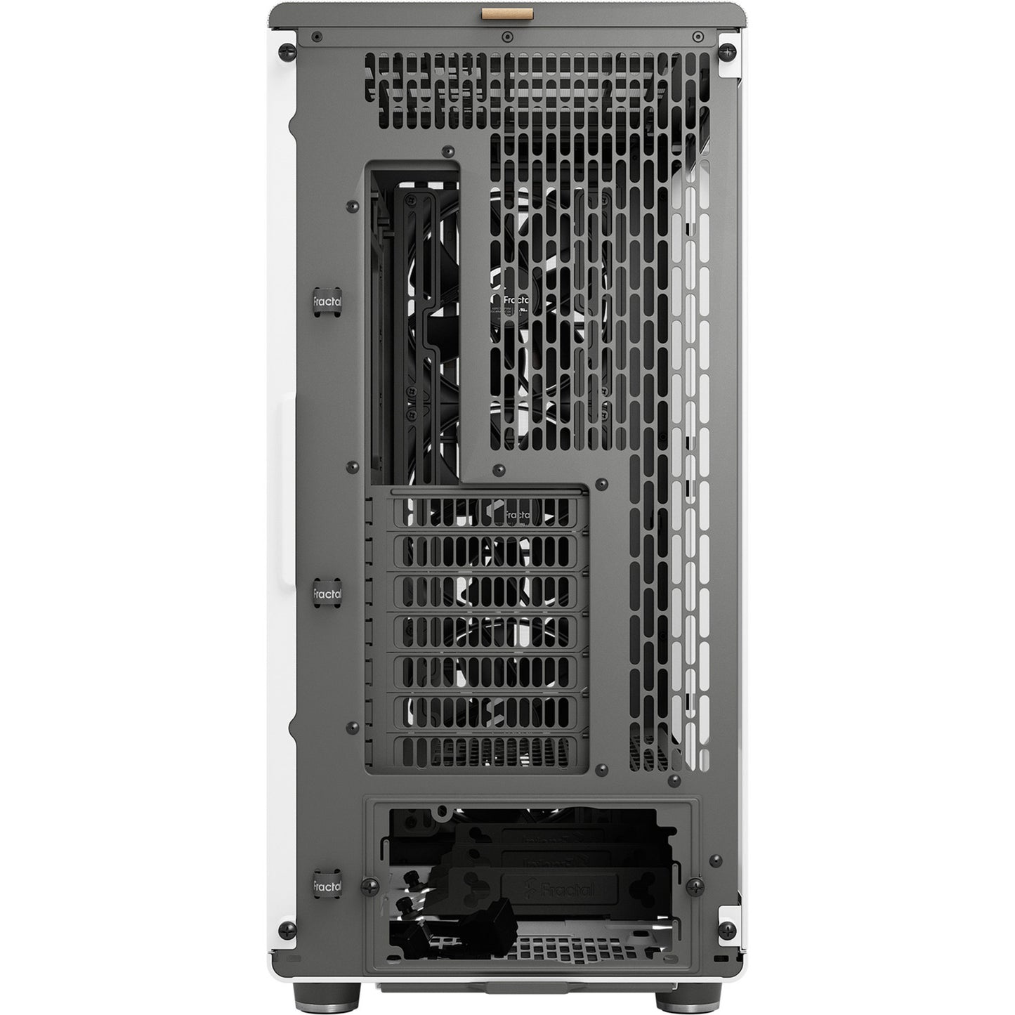 Fractal Design north xl rc chalk white tg clear midi tower behuizing (wit houtkleur | 2x usb-a | 1x usb-c | tempered glass)