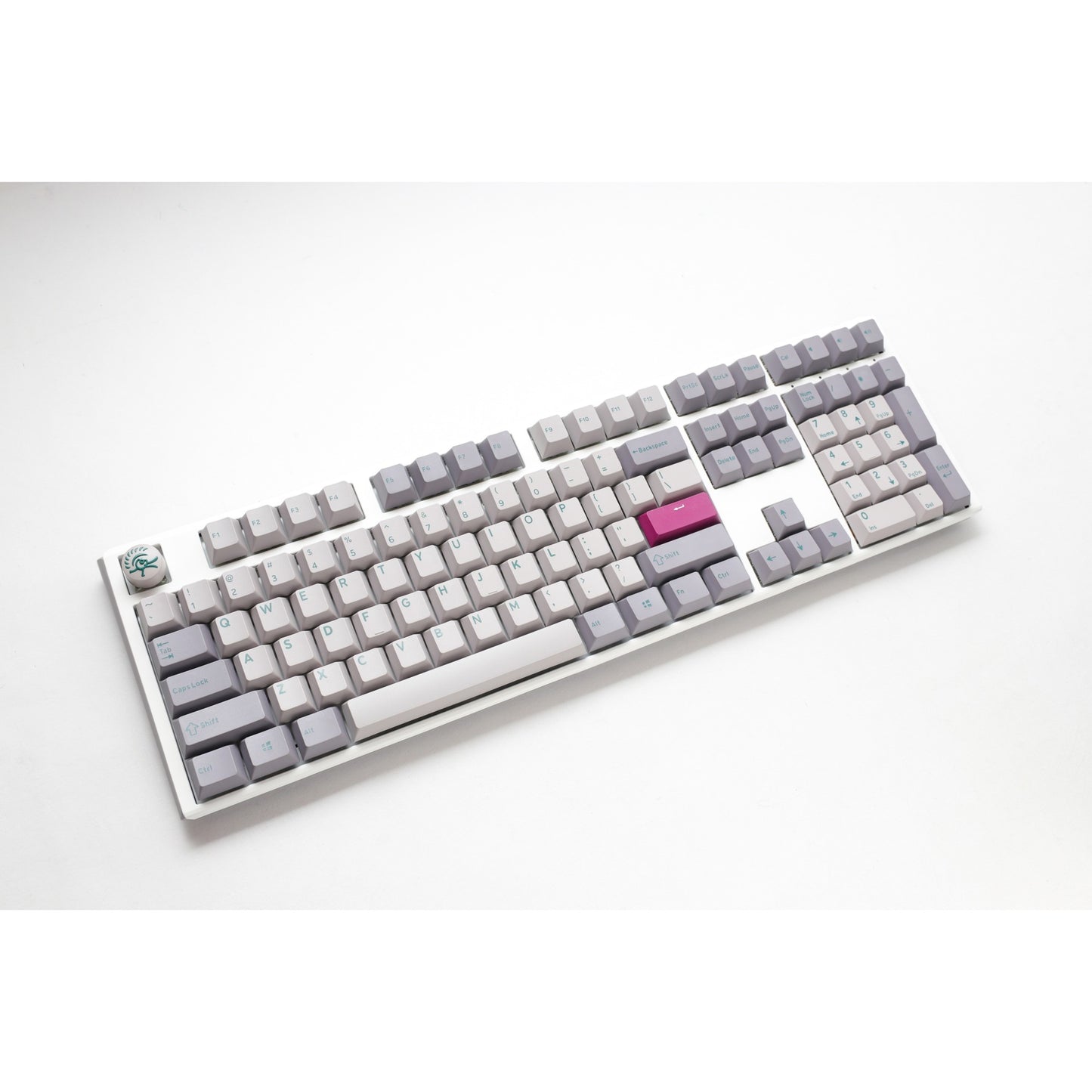 Ducky one 3 mist grey rgb mechanisch toetsenbord (lichtgrijs, us lay-out (qwerty), cherry mx red, 100%, rgb led, double-shot pbt, hot-swappable, quack mechanics)