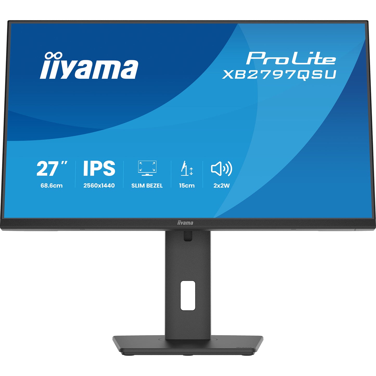 Iiyama prolite xb2797qsu-b1 27 monitor (zwart (mat), hdmi, displayport, usb, audio)
