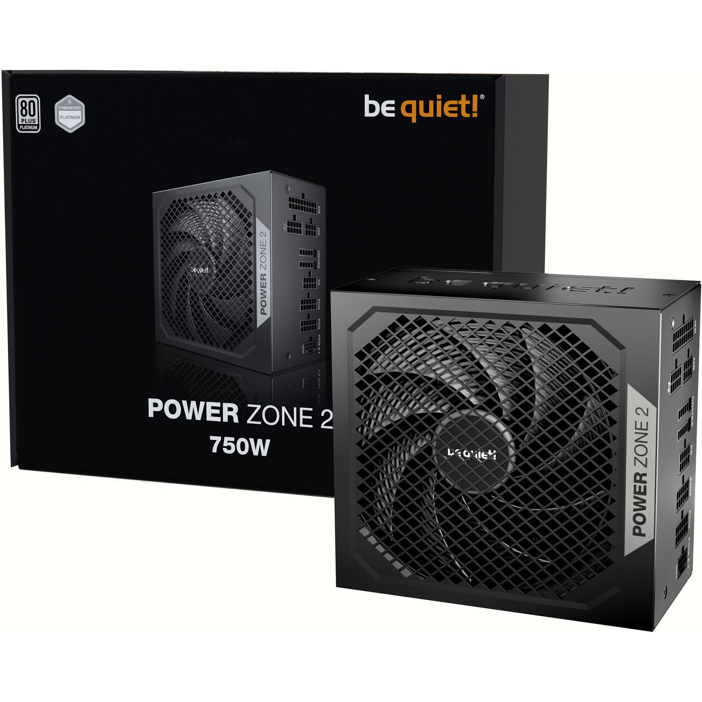 Be Quiet! power zone 2 modulaire 750 watt voeding (zwart, 1x 12v-2x6, 3x pcie)