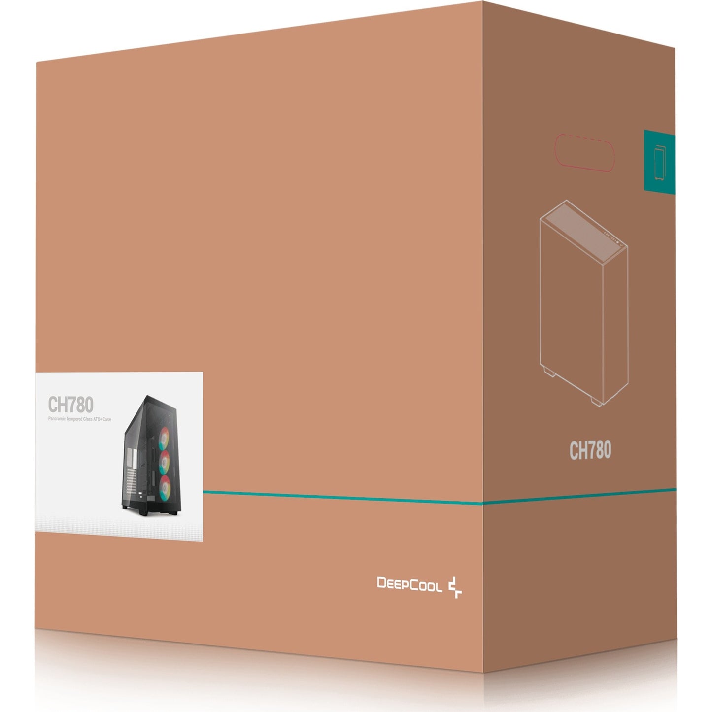 DeepCool ch780 midi tower behuizing (zwart | 4x usb-a | 1x usb-c | rgb | tempered glass)