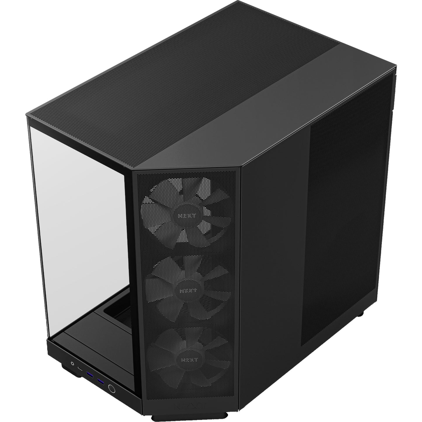 NZXT h6 flow rgb midi tower behuizing (zwart | 2x usb-a | 1x usb-c | rgb | tempered glass)