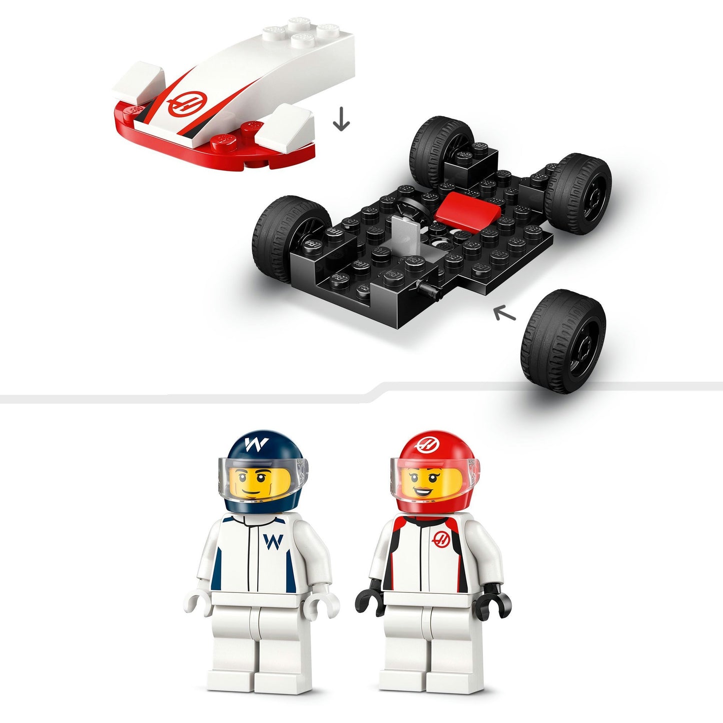 LEGO city 60464 f1 williams racing en haas f1 racewagens