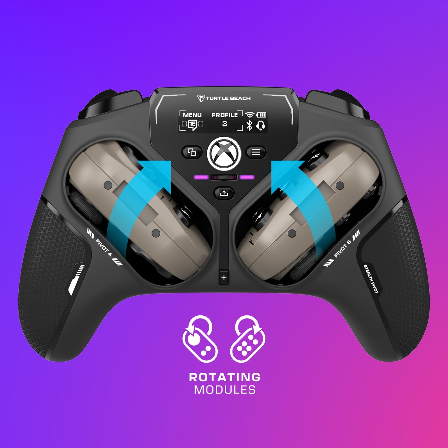 Turtle Beach stealth pivot draadloze slimme controller (zwart, 2,4 ghz bluetooth usb, pc, xbox, android)