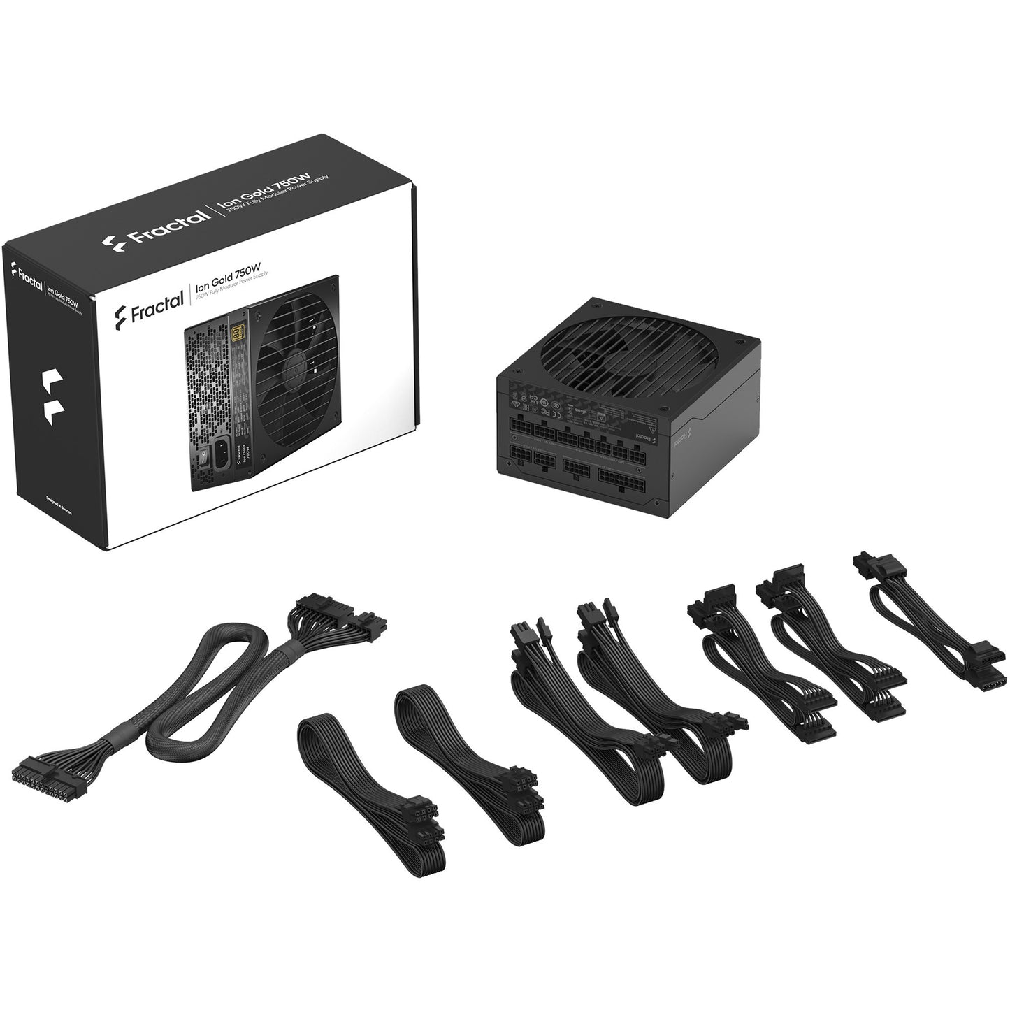 Fractal Design ion gold 3 modulaire 750 watt voeding (zwart, 1x 12v-2x6, 3x pcie)