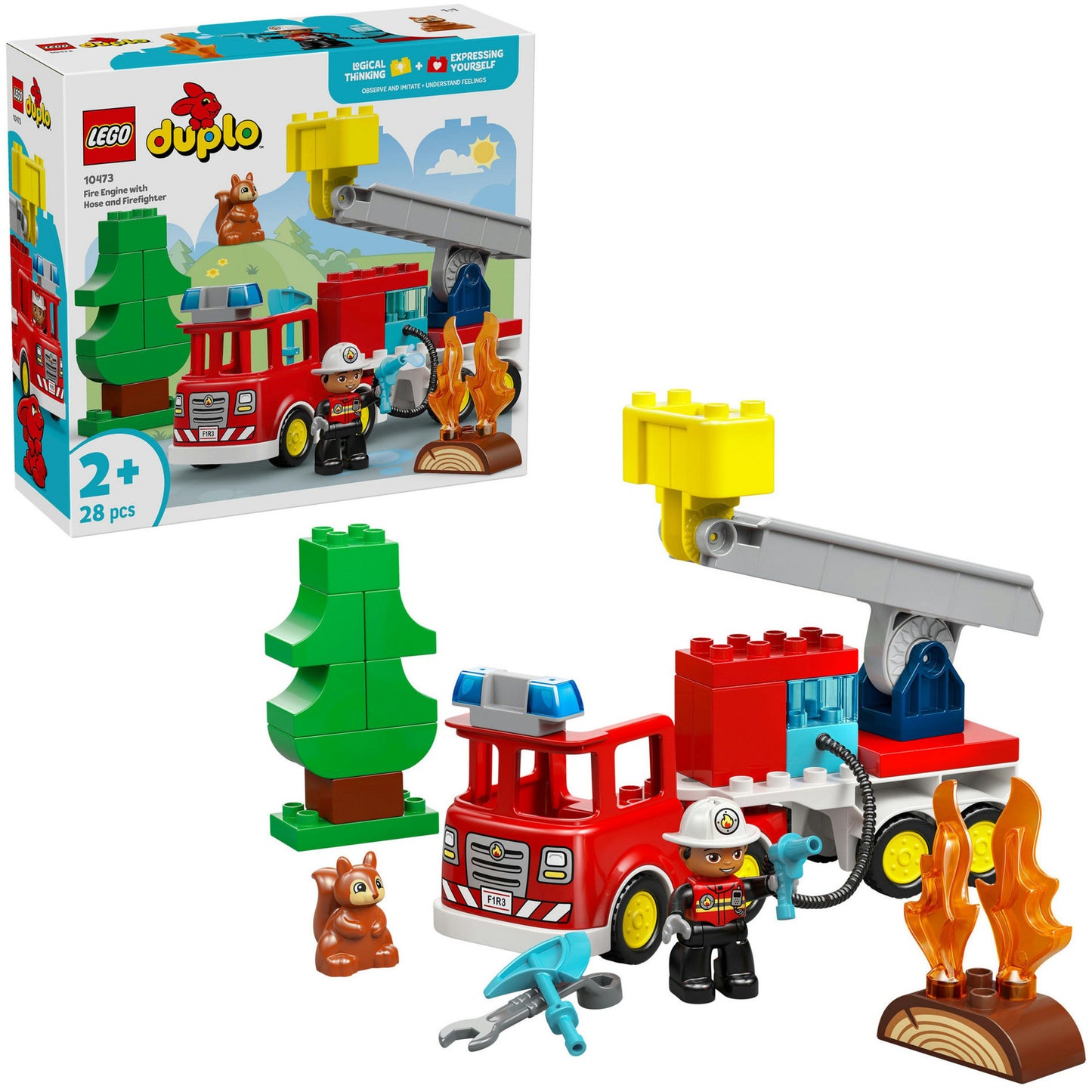 LEGO duplo 10473 brandweertruck met slang en brandweerman