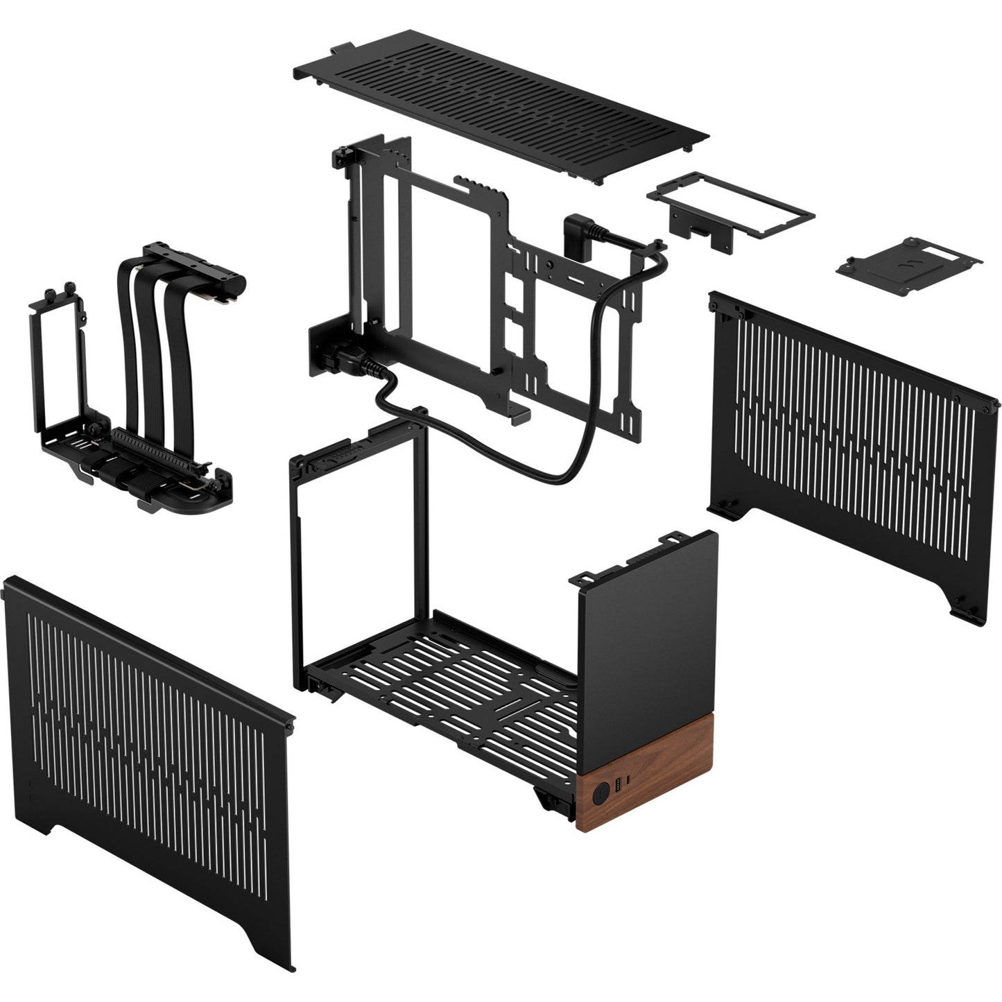 Fractal Design terra mini tower behuizing (grafiet houtkleur | 1x usb-a | 1x usb-c)